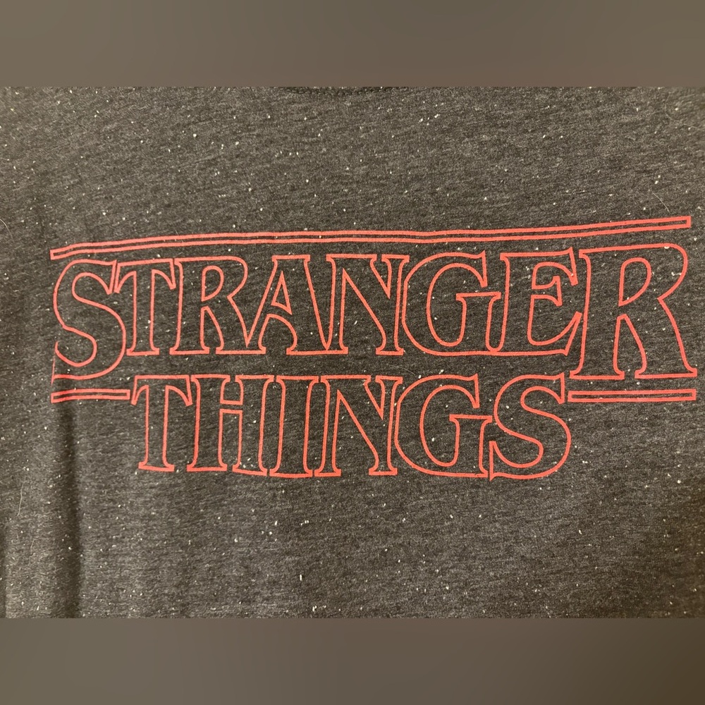 Netflix Stranger Things Speckled Black Tee - Picture 2 of 4